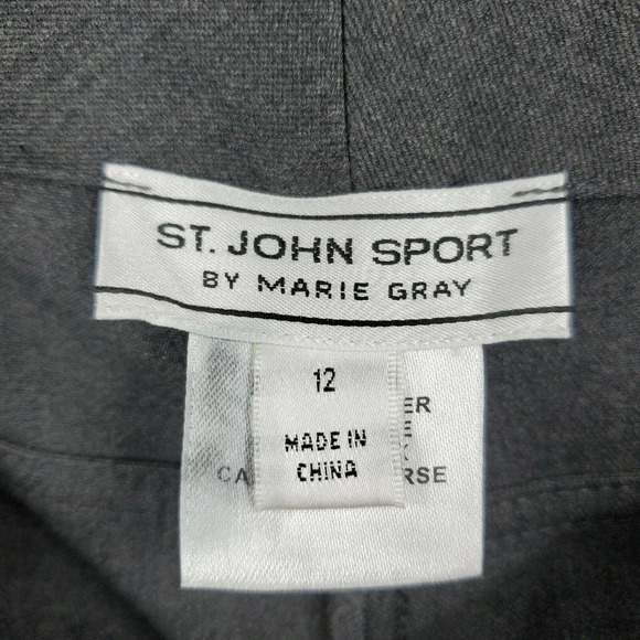 St. John Sport Women's Gray Zip Button Pants‎ Trousers with Stretch Size 12 - Picture 6 of 11
